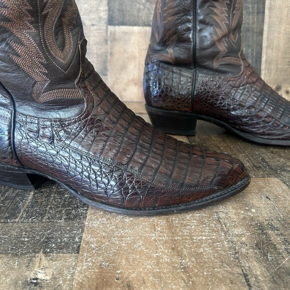 Tony Lama Vintage Caiman Western Cowboy Boots Mens 13 D - Picture 9 of 12